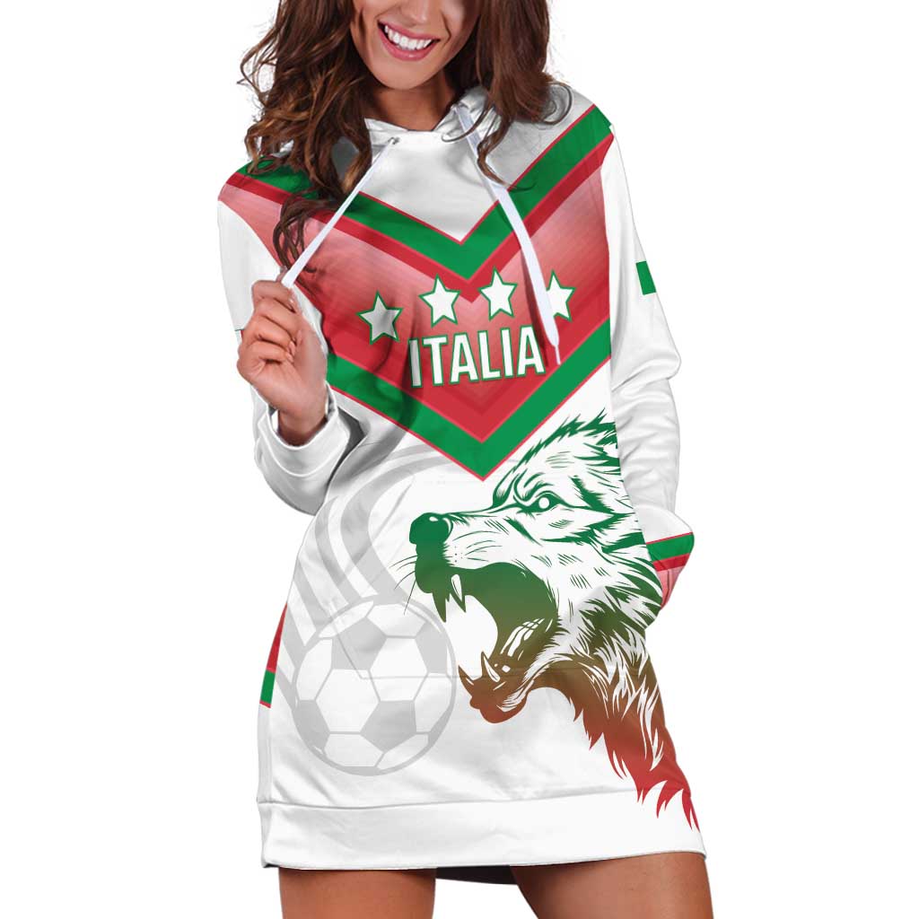 Custom Italy Football Hoodie Dress Go Gli Azzurri Italian Wolf