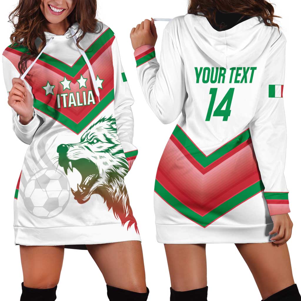 Custom Italy Football Hoodie Dress Go Gli Azzurri Italian Wolf