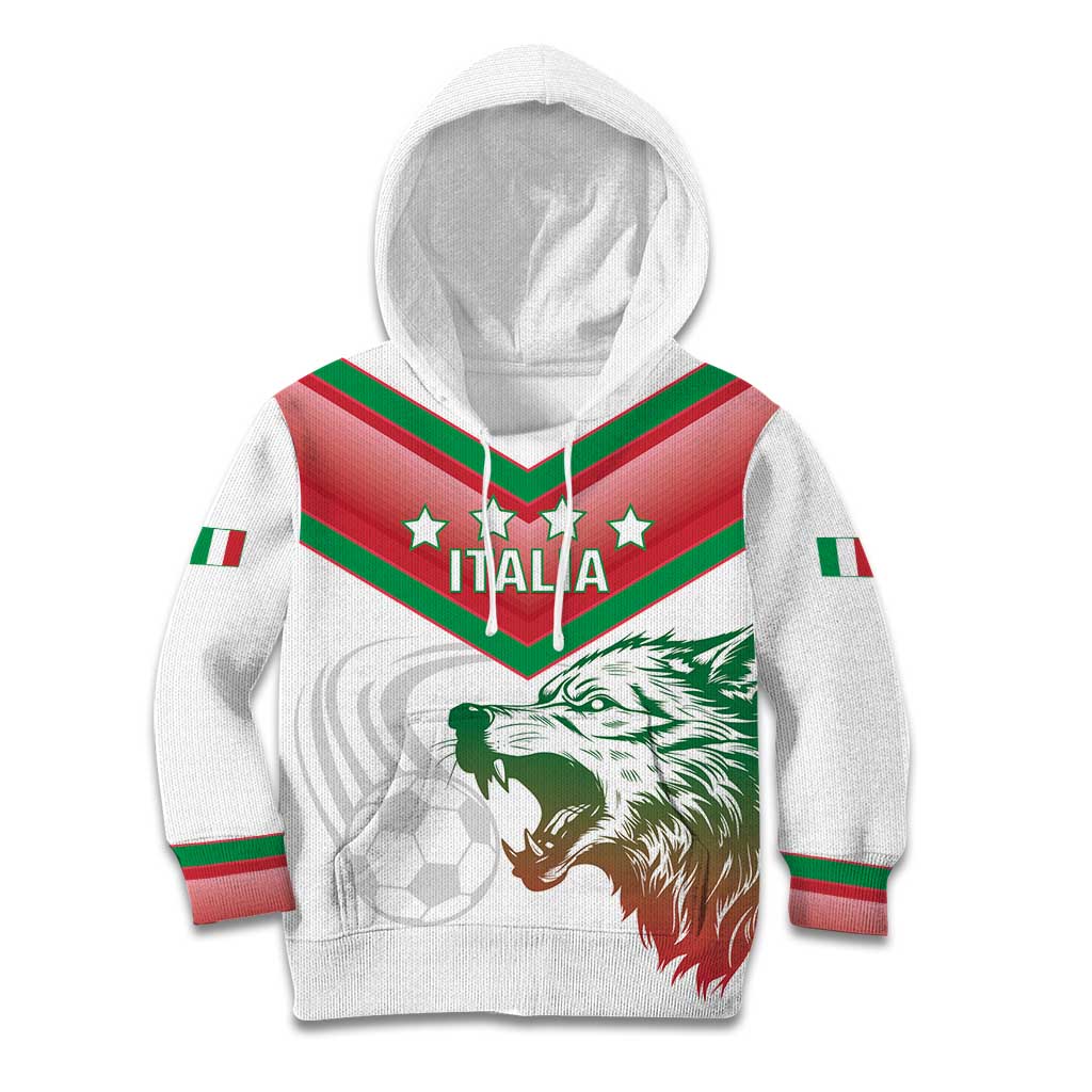 Custom Italy Football Kid Hoodie Go Gli Azzurri Italian Wolf
