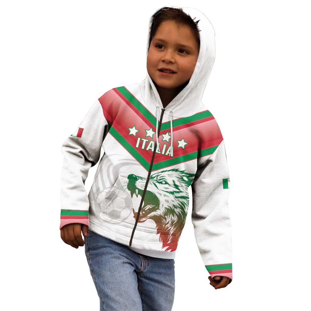 Custom Italy Football Kid Hoodie Go Gli Azzurri Italian Wolf
