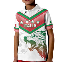 Custom Italy Football Kid Polo Shirt Go Gli Azzurri Italian Wolf