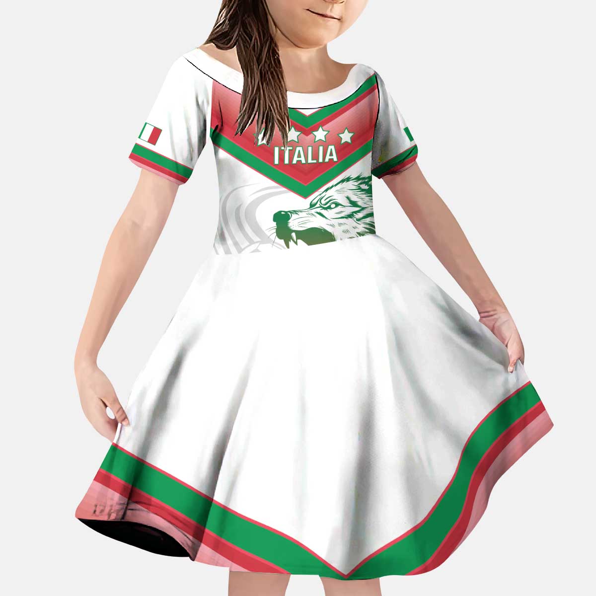 Custom Italy Football Kid Short Sleeve Dress Go Gli Azzurri Italian Wolf