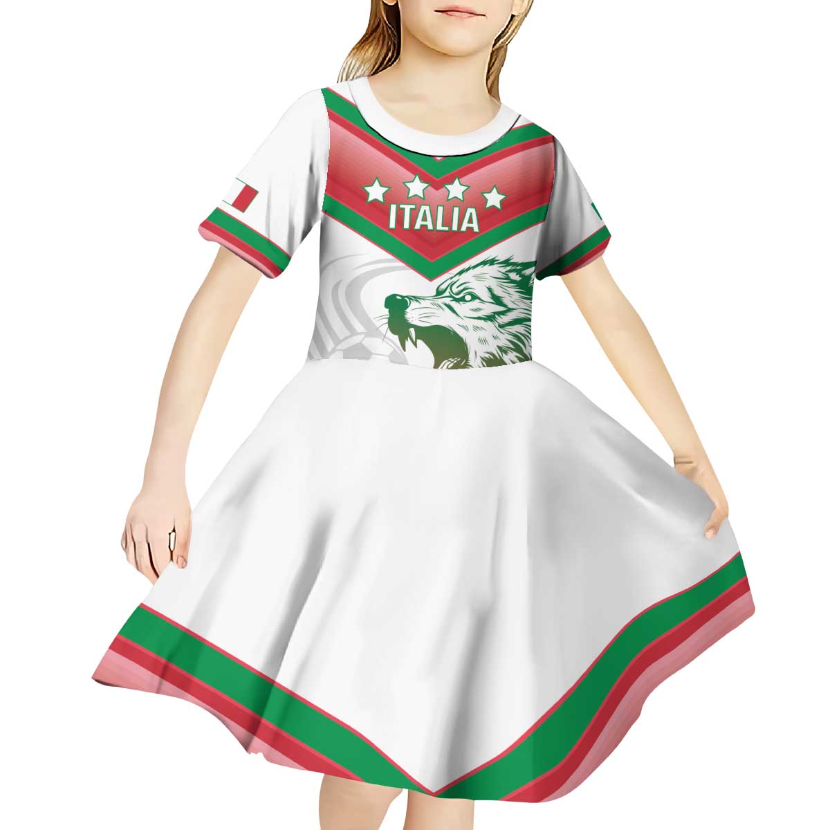 Custom Italy Football Kid Short Sleeve Dress Go Gli Azzurri Italian Wolf