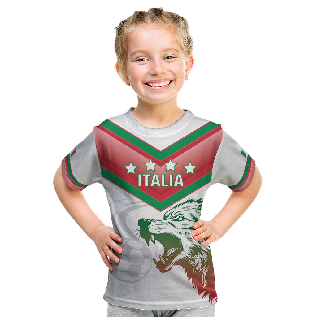 Custom Italy Football Kid T Shirt Go Gli Azzurri Italian Wolf