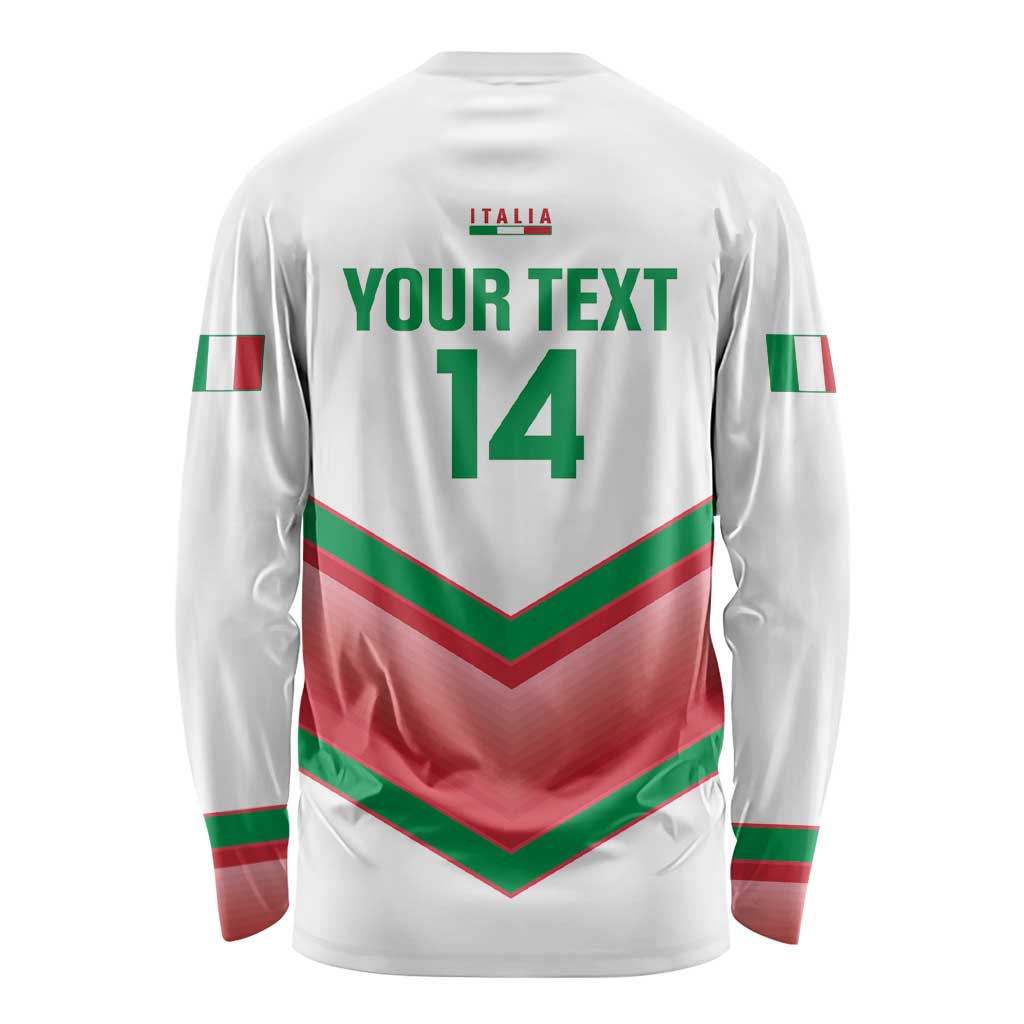 Custom Italy Football Long Sleeve Shirt Go Gli Azzurri Italian Wolf