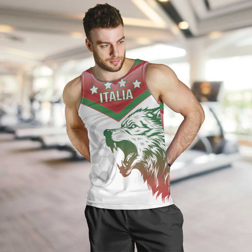 Custom Italy Football Men Tank Top Go Gli Azzurri Italian Wolf