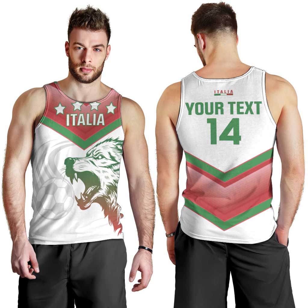 Custom Italy Football Men Tank Top Go Gli Azzurri Italian Wolf