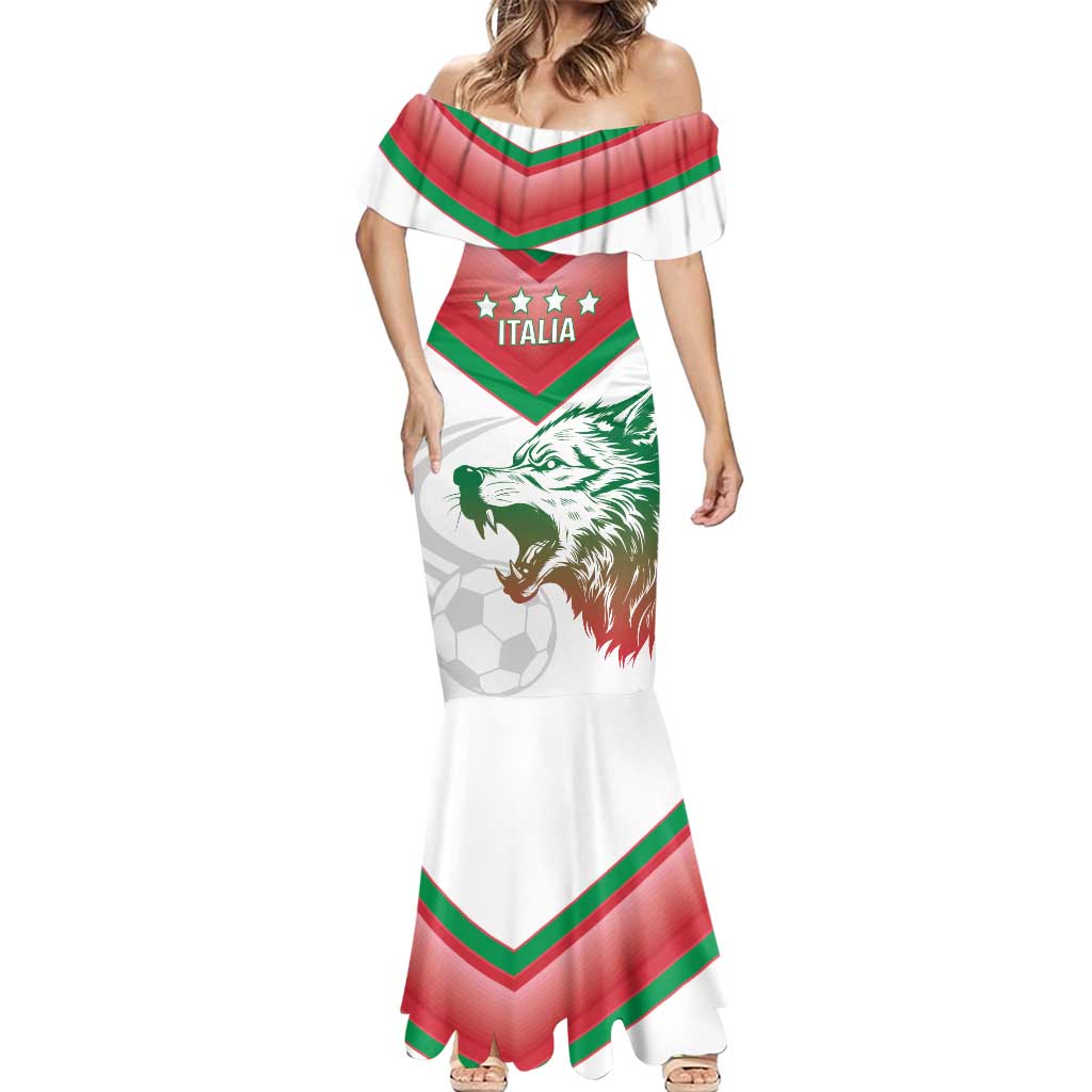 Custom Italy Football Mermaid Dress Go Gli Azzurri Italian Wolf