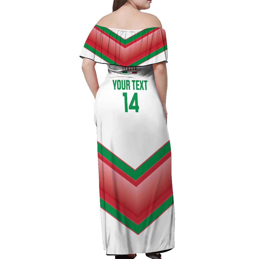 Custom Italy Football Off Shoulder Maxi Dress Go Gli Azzurri Italian Wolf