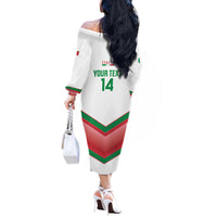 Custom Italy Football Off The Shoulder Long Sleeve Dress Go Gli Azzurri Italian Wolf