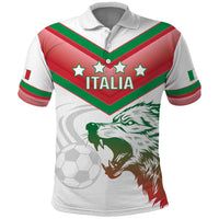 Custom Italy Football Polo Shirt Go Gli Azzurri Italian Wolf