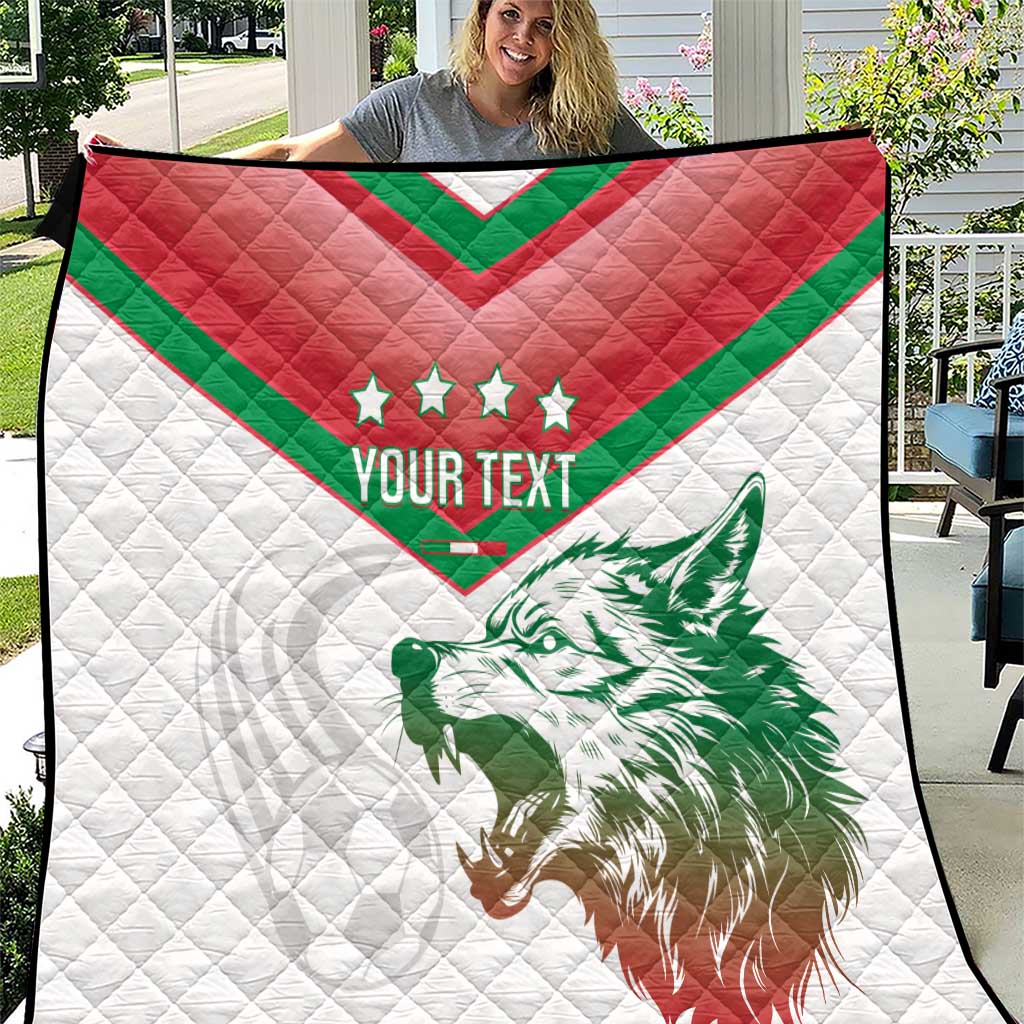 Custom Italy Football Quilt Go Gli Azzurri Italian Wolf