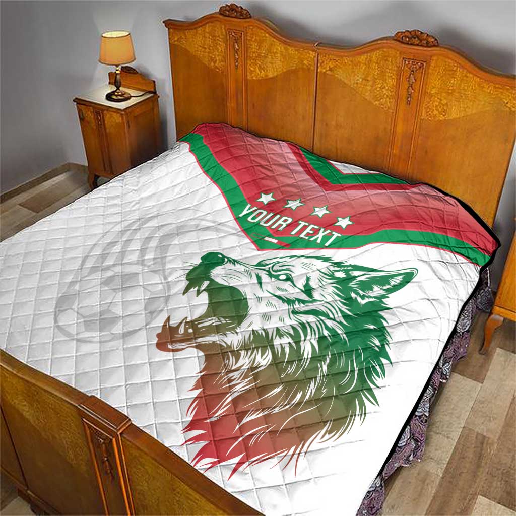 Custom Italy Football Quilt Go Gli Azzurri Italian Wolf