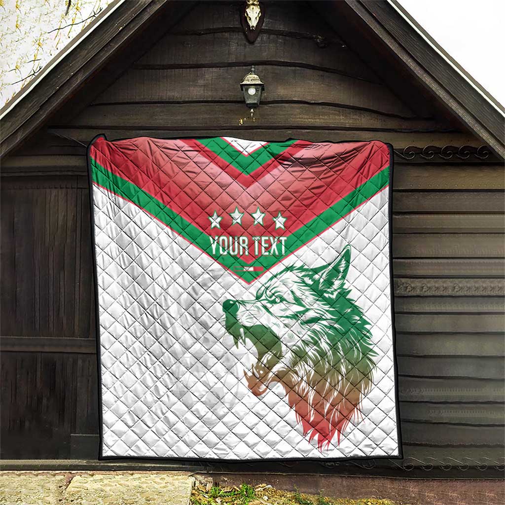 Custom Italy Football Quilt Go Gli Azzurri Italian Wolf