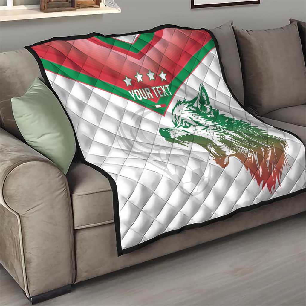 Custom Italy Football Quilt Go Gli Azzurri Italian Wolf