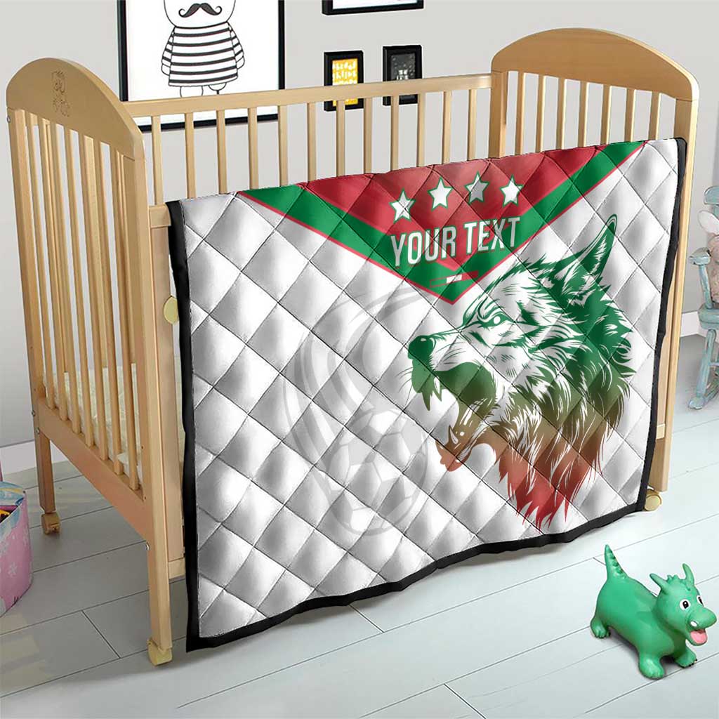 Custom Italy Football Quilt Go Gli Azzurri Italian Wolf