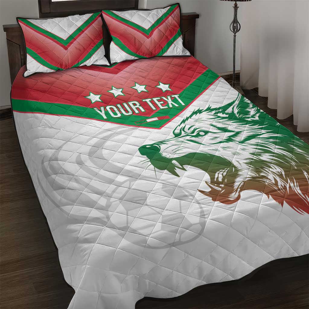 Custom Italy Football Quilt Bed Set Go Gli Azzurri Italian Wolf