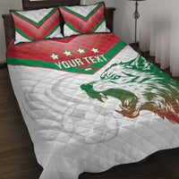 Custom Italy Football Quilt Bed Set Go Gli Azzurri Italian Wolf