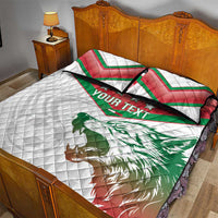 Custom Italy Football Quilt Bed Set Go Gli Azzurri Italian Wolf