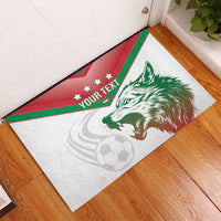 Custom Italy Football Rubber Doormat Go Gli Azzurri Italian Wolf