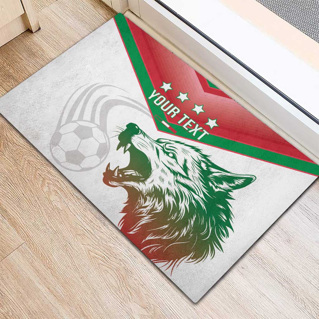 Custom Italy Football Rubber Doormat Go Gli Azzurri Italian Wolf