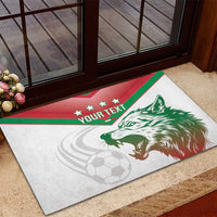 Custom Italy Football Rubber Doormat Go Gli Azzurri Italian Wolf