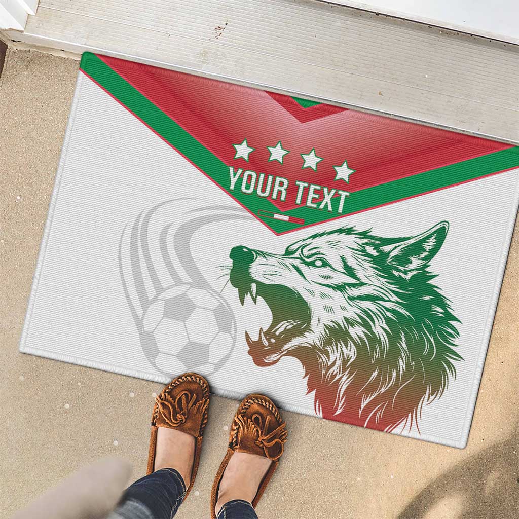 Custom Italy Football Rubber Doormat Go Gli Azzurri Italian Wolf
