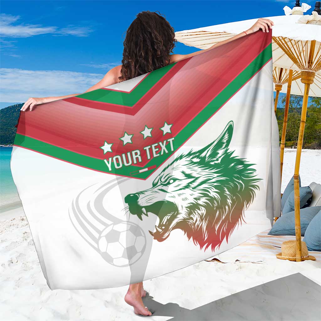 Custom Italy Football Sarong Go Gli Azzurri Italian Wolf