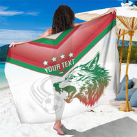 Custom Italy Football Sarong Go Gli Azzurri Italian Wolf