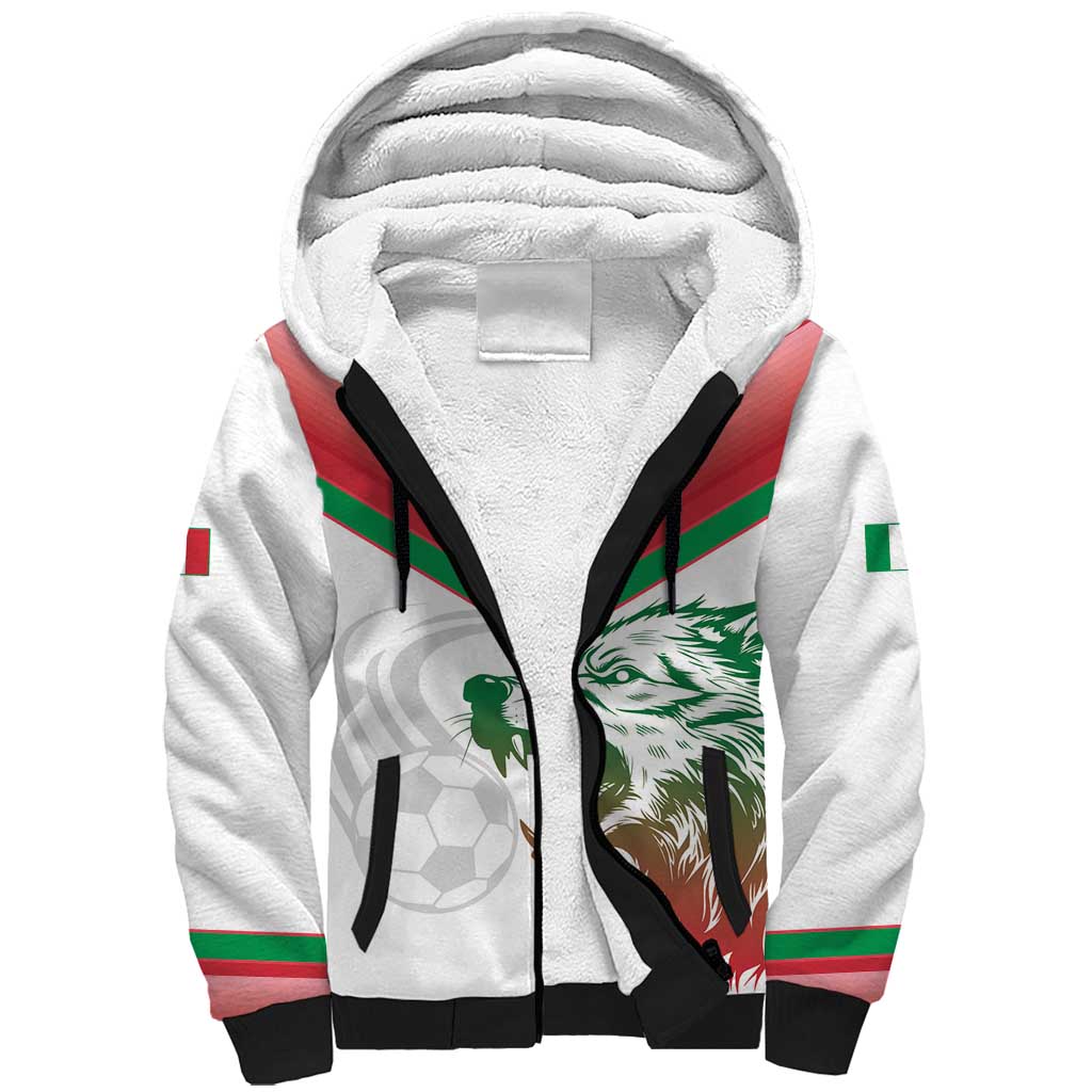 Custom Italy Football Sherpa Hoodie Go Gli Azzurri Italian Wolf