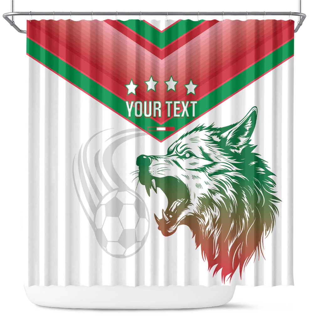 Custom Italy Football Shower Curtain Go Gli Azzurri Italian Wolf