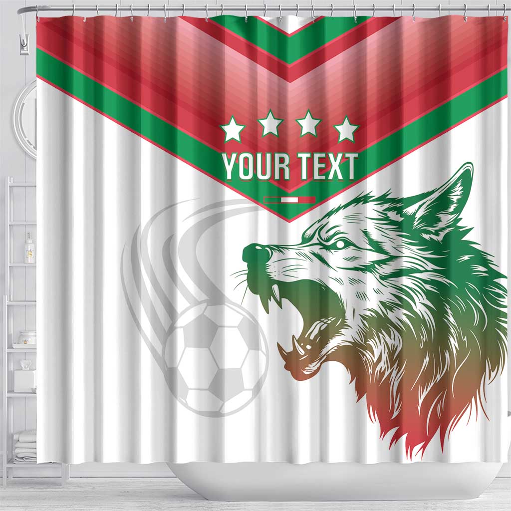 Custom Italy Football Shower Curtain Go Gli Azzurri Italian Wolf
