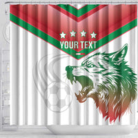 Custom Italy Football Shower Curtain Go Gli Azzurri Italian Wolf
