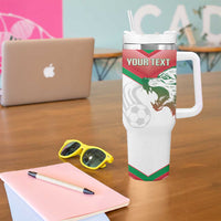 Custom Italy Football Tumbler With Handle Go Gli Azzurri Italian Wolf