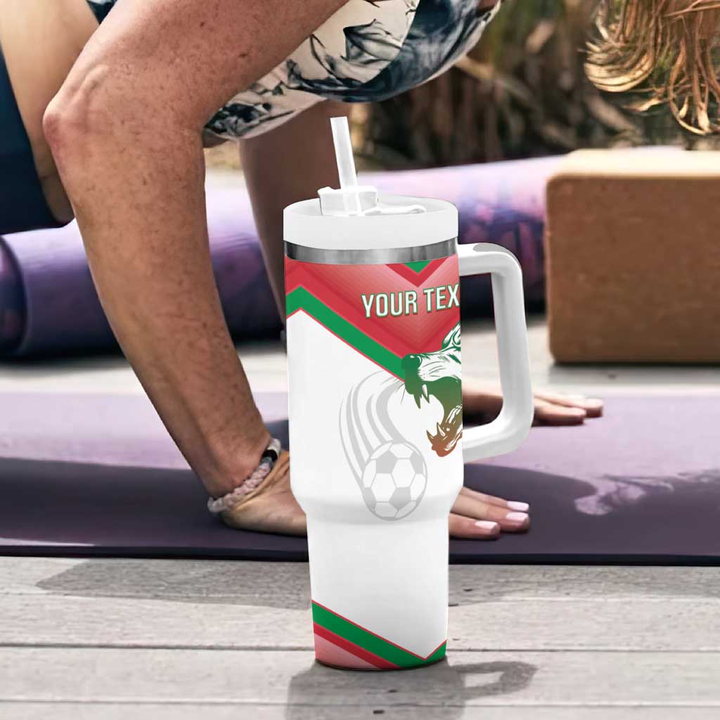 Custom Italy Football Tumbler With Handle Go Gli Azzurri Italian Wolf