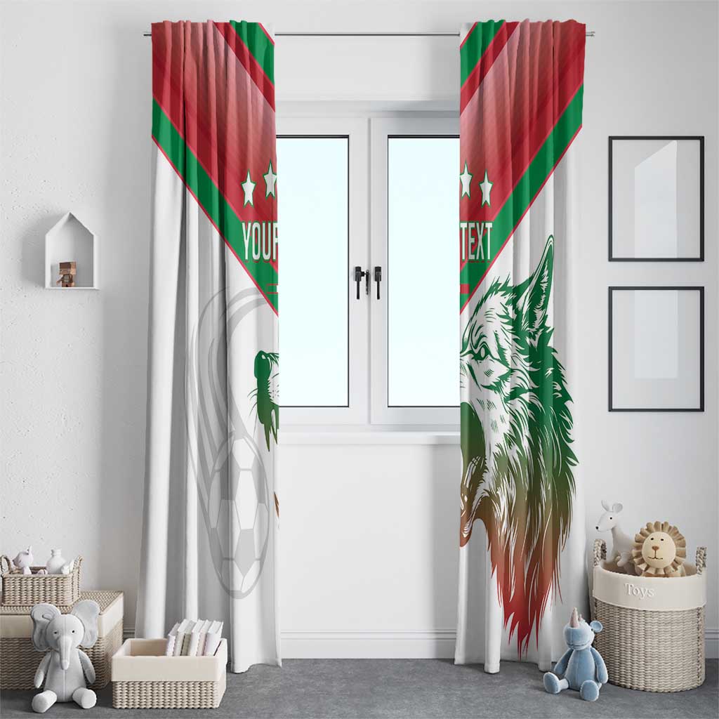 Custom Italy Football Window Curtain Go Gli Azzurri Italian Wolf