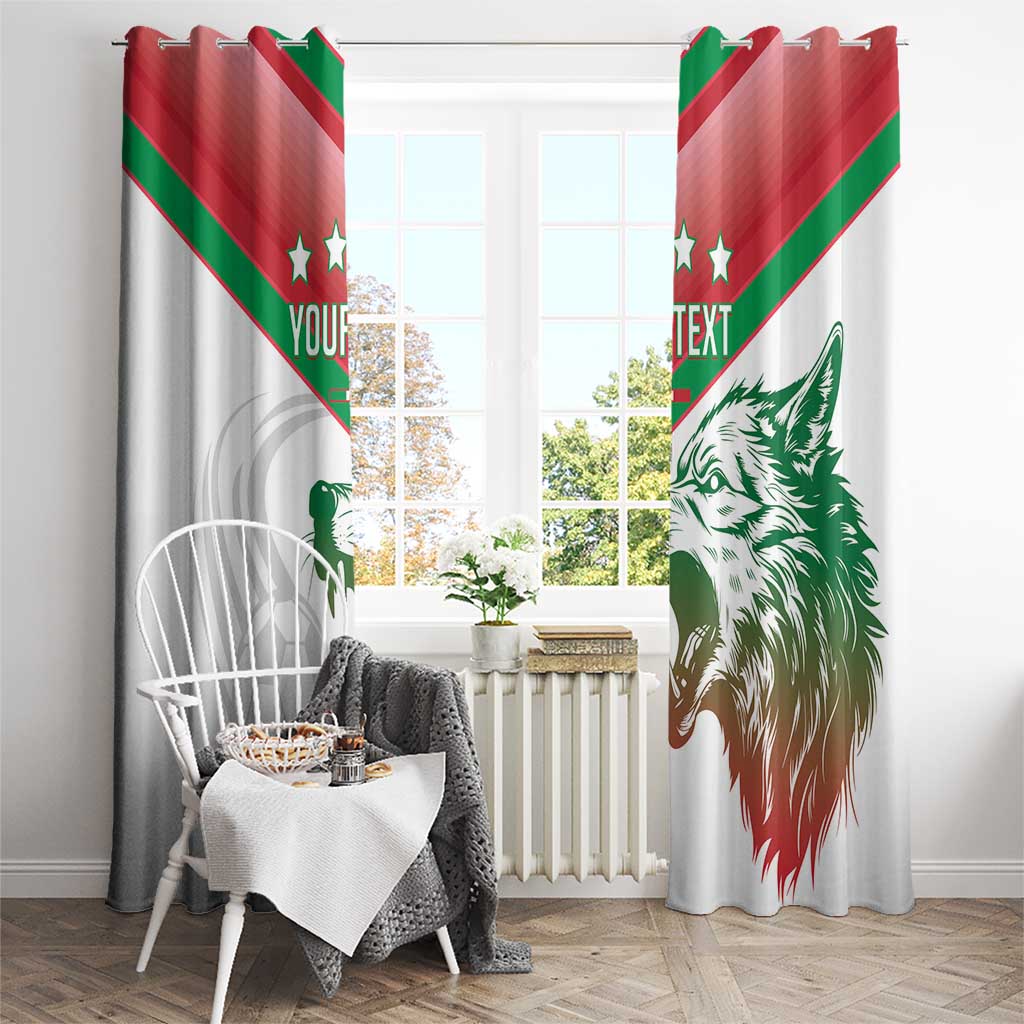 Custom Italy Football Window Curtain Go Gli Azzurri Italian Wolf