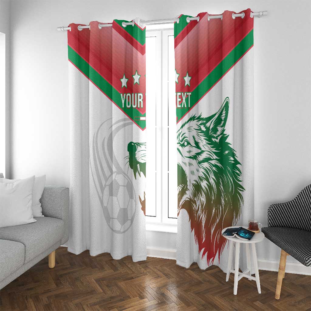 Custom Italy Football Window Curtain Go Gli Azzurri Italian Wolf