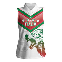 Custom Italy Football Women Sleeveless Polo Shirt Go Gli Azzurri Italian Wolf