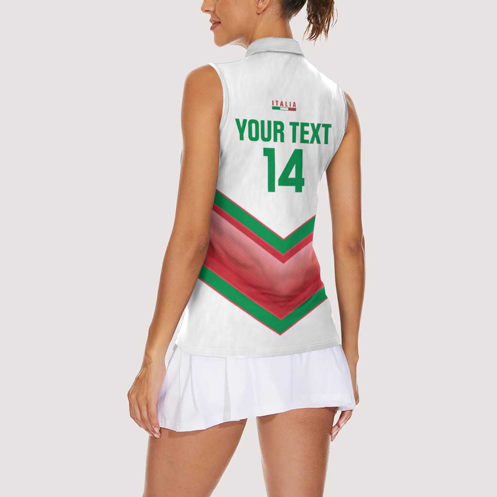 Custom Italy Football Women Sleeveless Polo Shirt Go Gli Azzurri Italian Wolf