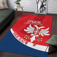 Custom Serbia Football Area Rug Come On Ealges Coat Of Arms Style
