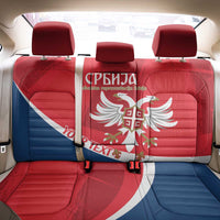 Custom Serbia Football Back Car Seat Cover Come On Ealges Coat Of Arms Style