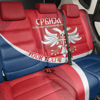 Custom Serbia Football Back Car Seat Cover Come On Ealges Coat Of Arms Style