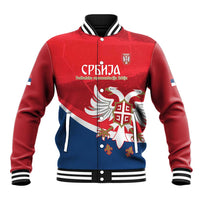 Custom Serbia Football Baseball Jacket Come On Ealges Coat Of Arms Style