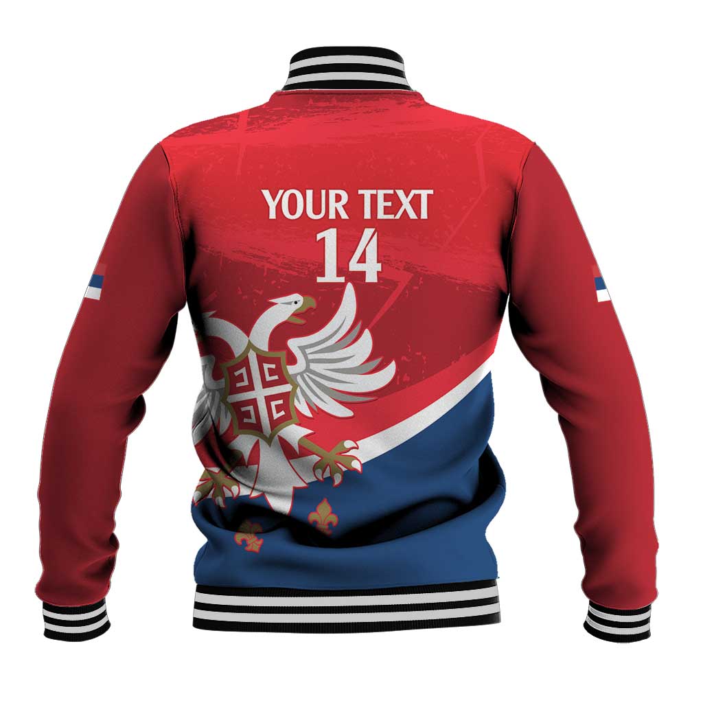 Custom Serbia Football Baseball Jacket Come On Ealges Coat Of Arms Style