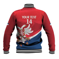 Custom Serbia Football Baseball Jacket Come On Ealges Coat Of Arms Style