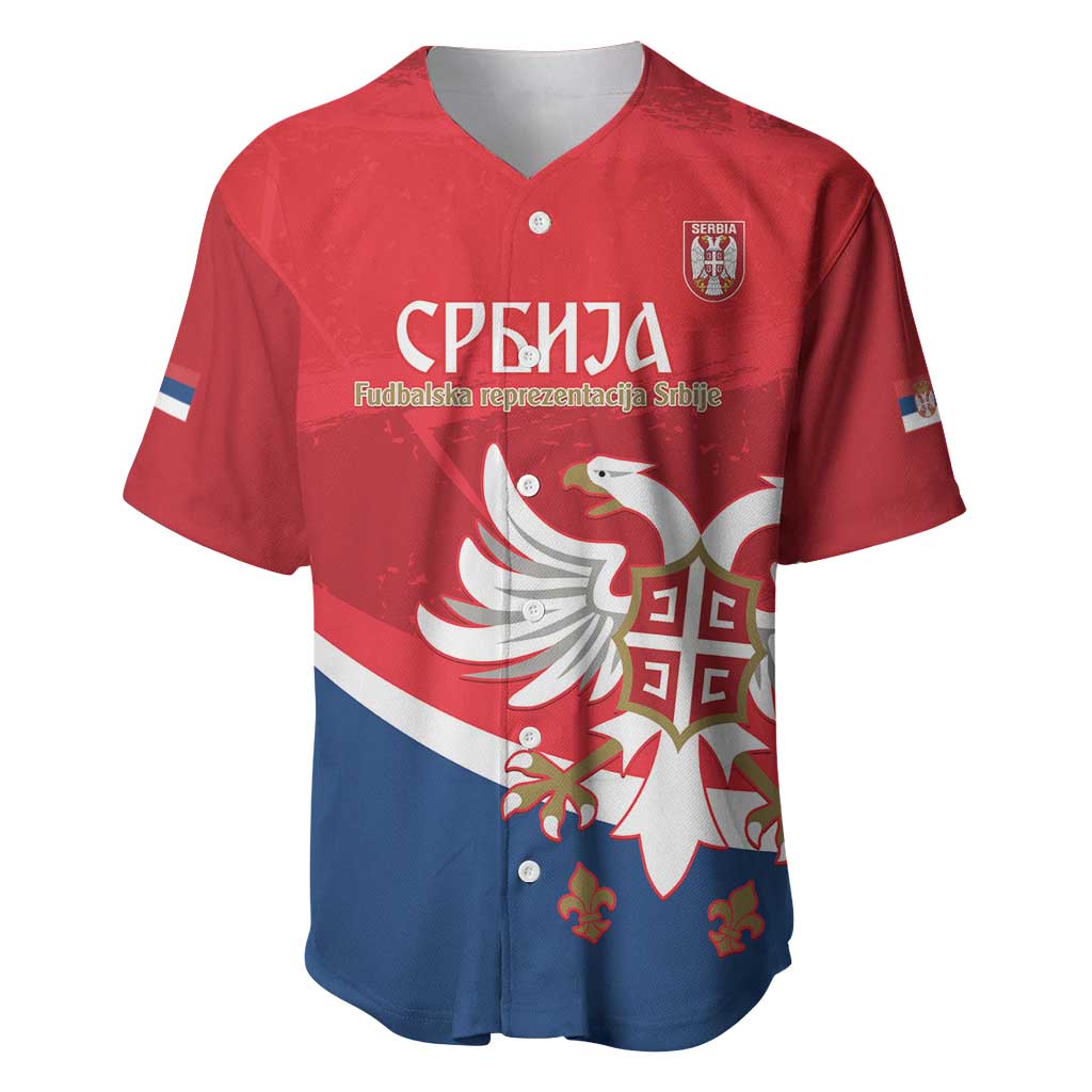 Custom Serbia Football Baseball Jersey Come On Ealges Coat Of Arms Style