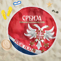 Custom Serbia Football Beach Blanket Come On Ealges Coat Of Arms Style
