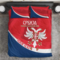 Custom Serbia Football Bedding Set Come On Ealges Coat Of Arms Style