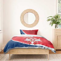 Custom Serbia Football Bedding Set Come On Ealges Coat Of Arms Style